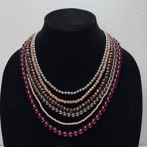 Natasha Elegant Multi-Strand Beaded Necklace‎